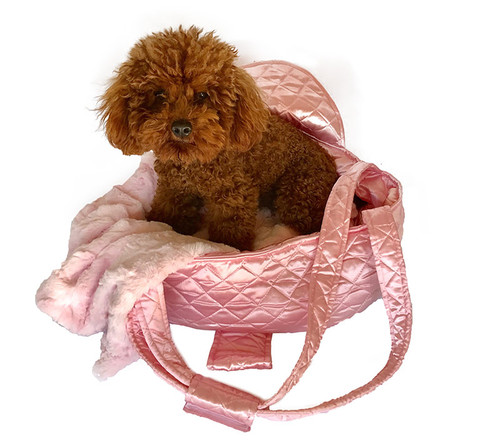 Petote Marlee - Ivory Quilted with Snake Dog Carrier