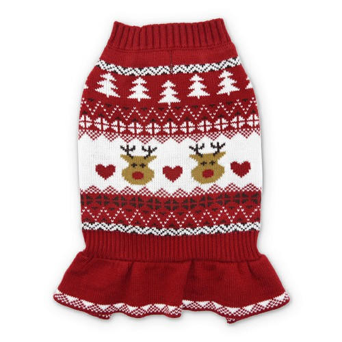 dog christmas sweater dress Amazon.com : CuteBone Ugly Dog Christmas Sweater Dress Winter Knit Green Turtleneck Puppy Sweater with Craft Pom Pom Ball Pullover Ruffle Dress for Medium Dogs : Pet Supplies