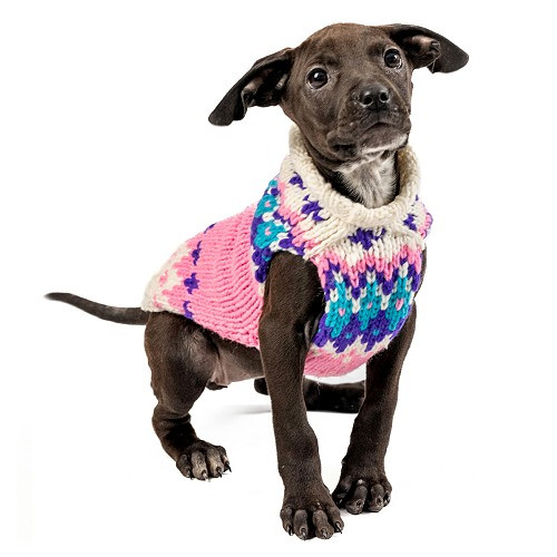 Chilly Dog Pink Ski Bum Dog & Cat Sweater, Medium