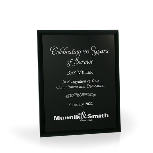 Cheval Black Glass Plaque, 8"x10"