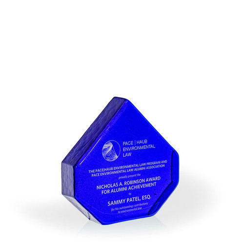 Shawfair Cobalt Pinnacle Recycled Glass Award, 6"
