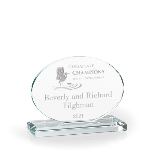 Revolution Clear Glass Oval Award, 6.75"