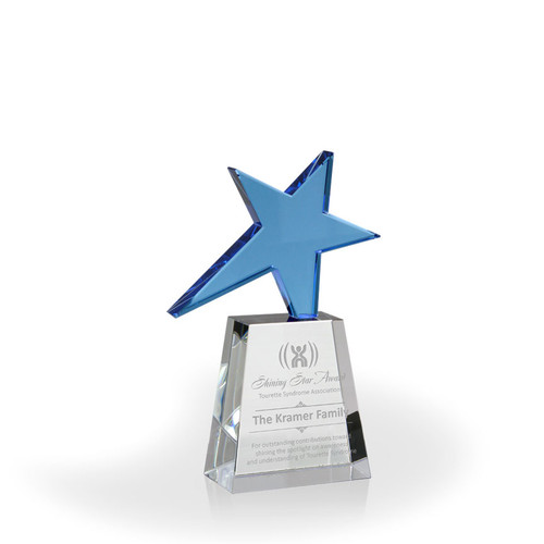 Blue Crystal Star Award - Optic Crystal