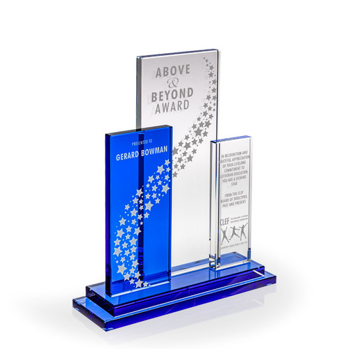 Mirador Blue & Clear Crystal Award