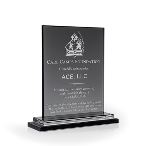 Slate Glass Award, Large - Engraved