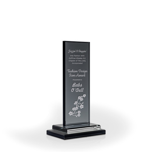 Ebony Smoke Glass Award, Medium - Engraved