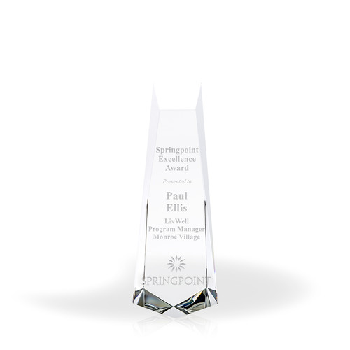 Foredart Crystal Tower Award, Small - Engraved