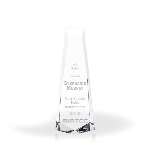 Foredart Crystal Tower Award, Medium - Engraved