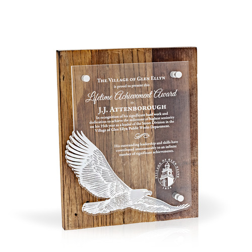 Eagle Rustica Reclaimed Wood Award, 8" x 10"