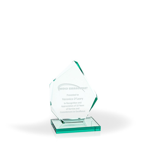 Stravia Jade Glass Award - Small angled