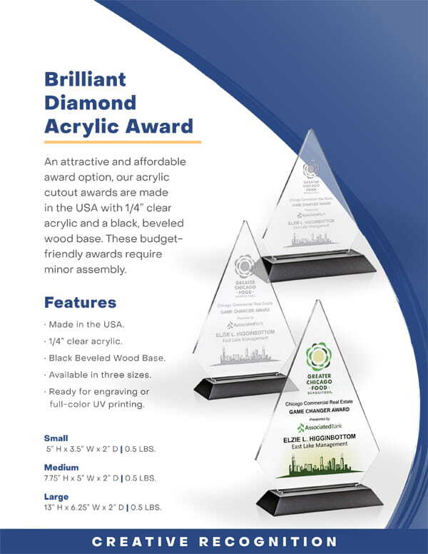 Sales Flier - Brilliant Acrylic Diamond Award