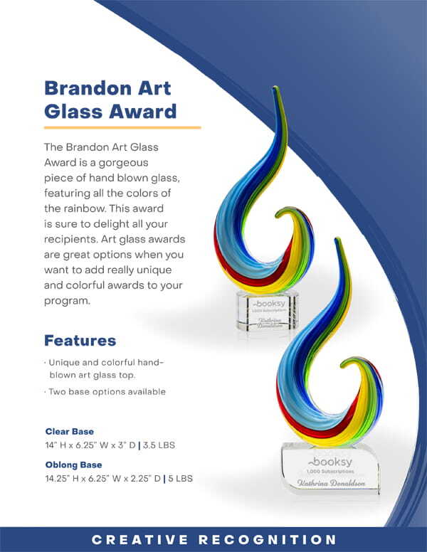 Sales Flier - Brandon Art Glass Award