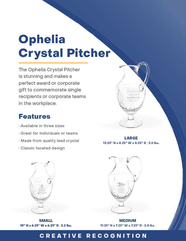 Sales Flier - Ophelia Crystal Pitcher
