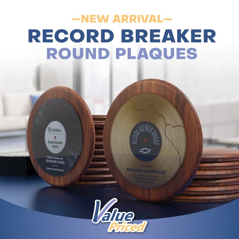 Record Breaker Round Plaques