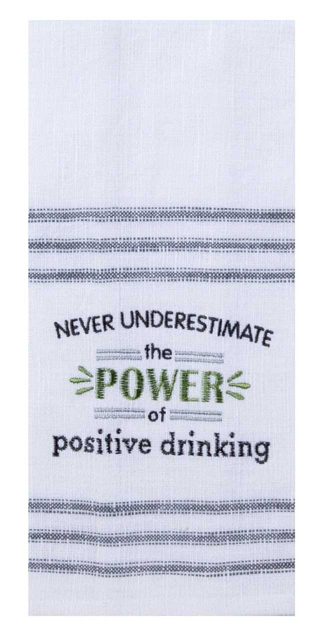 Snarkasms Positive Drinking Embroidered Tea Towel