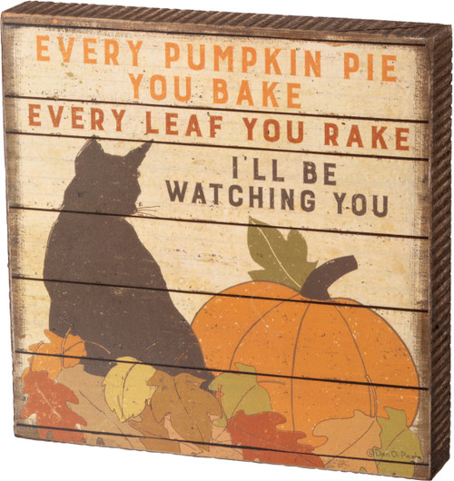 Primitives by Kathy I'll Be Watching You Box Sign, Cat