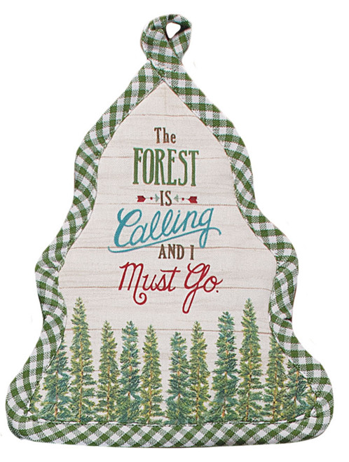 Scenic Route Forest Is Calling Tree Shaped Kitchen Potholder