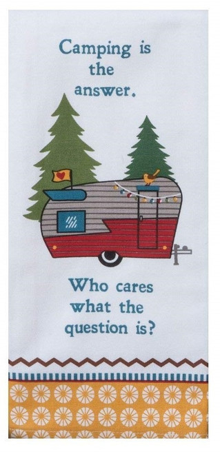 Camping Is The Answer Cotton Kitchen Tea Towel