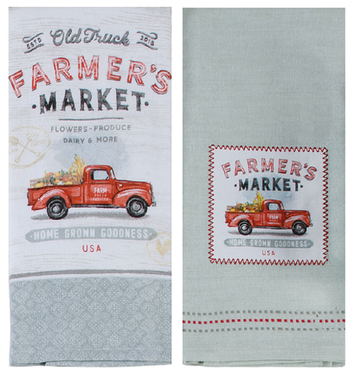 I Heart Camping & Happy Camper Set of 2 Kitchen Tea Towels by Kay Dee