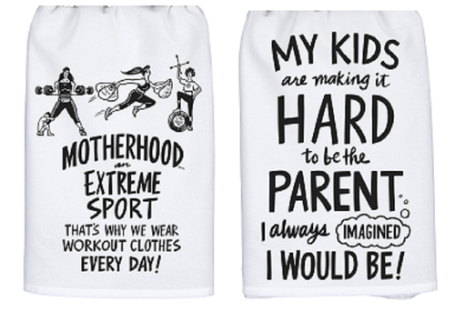 Primitives by Kathy 2 Piece Mom Humorous Kitchen Dish Towel Gift Bundle