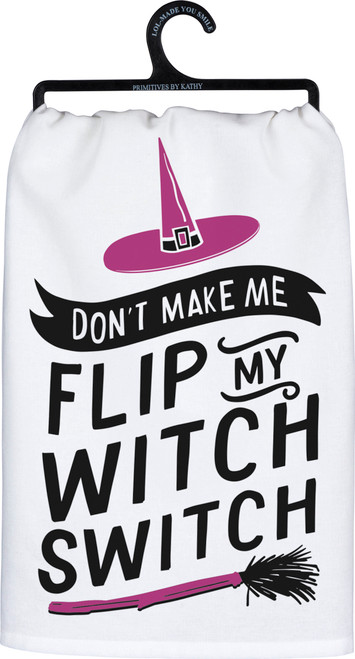 Primitives by Kathy Halloween Dish Towel, Flip Witch Switch