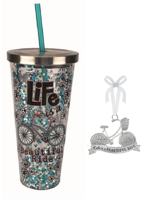 Life is a Beautiful Ride Bundle, Acrylic Cup and Hanging Ornament
