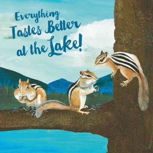 Everything Tastes Better At The Lake Paper Cocktail Napkins 20 Count, Squirrels