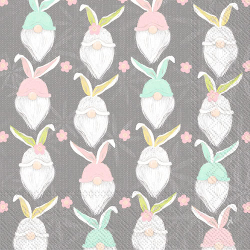 Boston International IHR 3-Ply Paper Napkins, 20-Count Lunch, Bunny Gnome