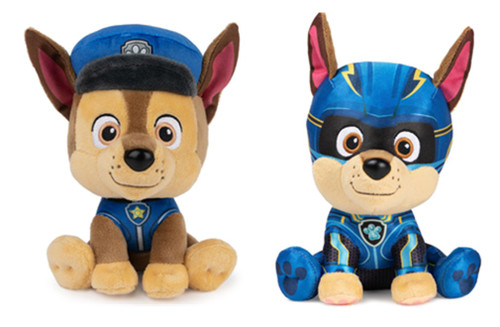 Paw Patrol Plush Bundle of 2, 6 inch Chase and Mighty Movie Chase
