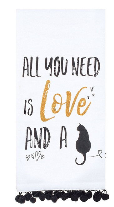 Kay Dee Love Cat Krinkle Flour Sack Towel