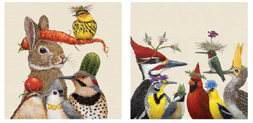 2 Pc Woodland Animal Beverage Napkins, Woody's Annual and Harvest Party