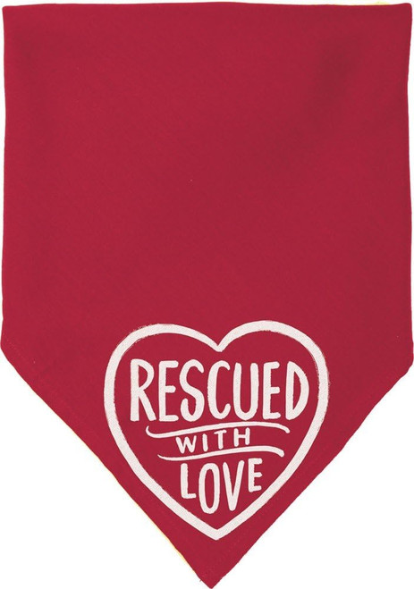 New Primitives by Kathy Pet Accessory Rescued With Love Red Bandana, Large