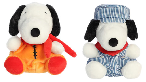 Aurora Peanuts Palm Pal Plush Bundle, Astronaut and Train Engineer
