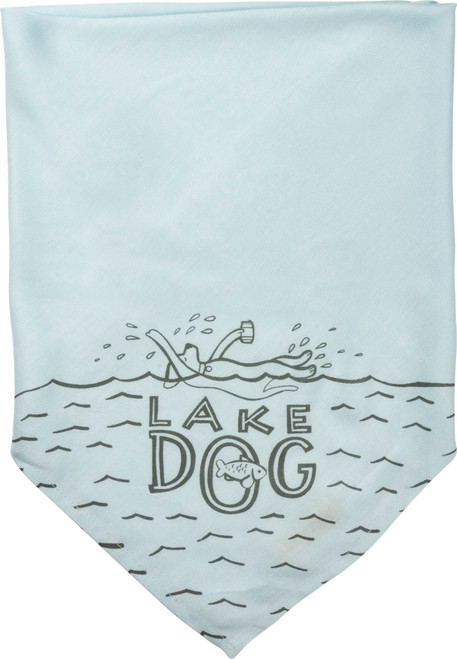 New Primitives by Kathy Pet Accessory Lake Dog Blue Bandana, Large