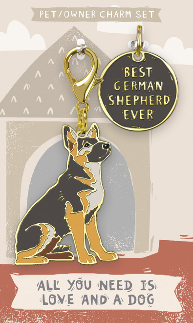 Primitives by Kathy Pet Owner Keychain Charm Set, Best German Shepherd Ever