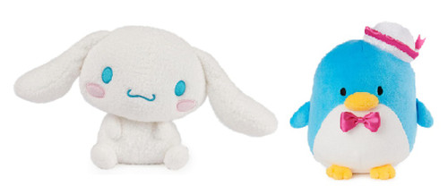 New GUND Sanrio Friends 2 Piece 6" Plush Bundle, Cinnamoroll and Tuxedosam