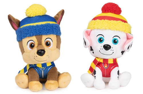 GUND Paw Patrol Holiday Winter 2 Piece 6in Plush, Chase and Marshall Licensed