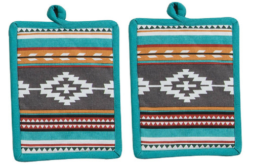 New Set of 2 Kay Dee Designs Southwest Craze Square Kitchen Potholders