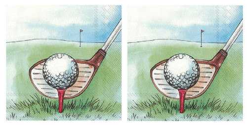 New Disposable 3-Ply Paper Cocktail Napkins, I Love Golf 40 Countt