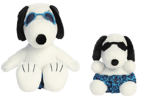 Aurora 2 Piece Surfer Snoopy Stuffed Animal Bundle, 5" Palm Pal and 12" Plush