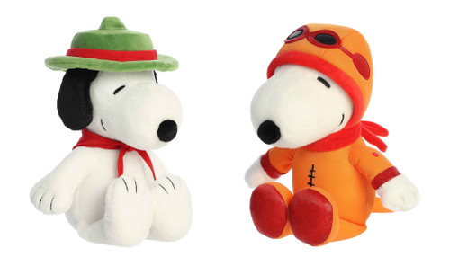 Aurora 2 Piece Snoopy Stuffed Plush Bundle, 12.5" Astronaut and 12" Beagle Scout