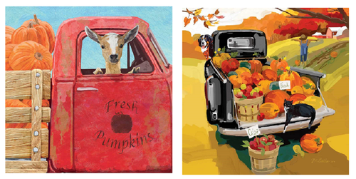 Noah's Harvest and Darryl's Fresh Pumpkins Paper Beverage Napkins, 2 Packages