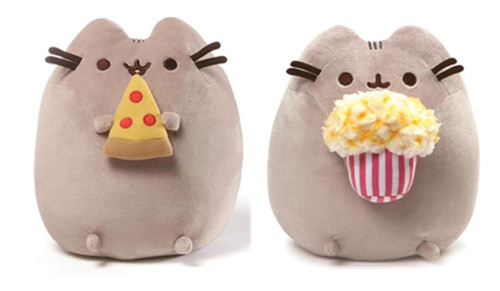 Gund Snack 9.5" Pusheen Plush Bundle, Popcorn and Pizza Officially Licensed