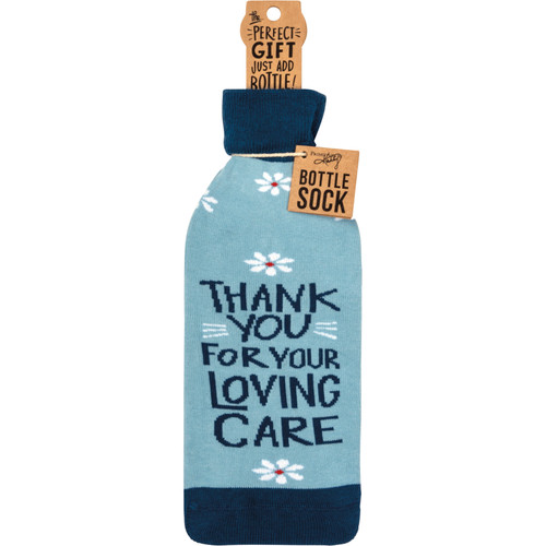 Primitives by Kathy Nurse Bottle Sock Cover, Thank You For Your Loving Care