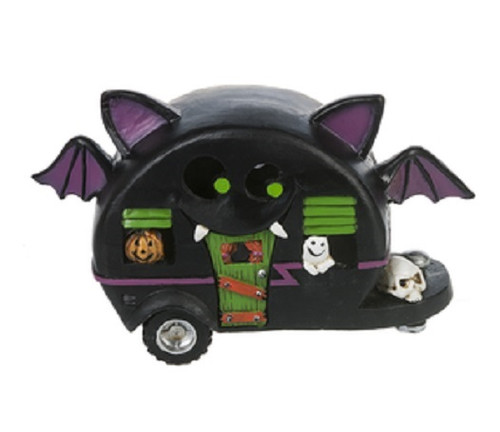 New Light Up LED Black Bat Camper Decorative Halloween Figurine