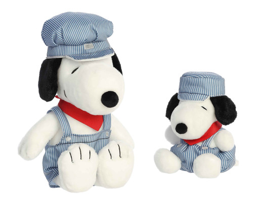 Aurora Peanuts 2 Piece Train Engineer Snoopy Bundle, 5" Palm Pal and 14" Plush Aurora Peanuts 2 Piece Train Engineer Snoopy Bundle, 5" Palm Pal and 14" Plush