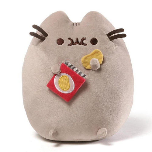 GUND Pusheen Snackables Potato Chip Cat Plush Stuffed Animal, Gray, 9.5"