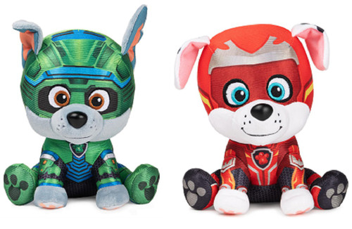 Gund Paw Patrol The Mighty Movie Plush Bundle of 2, 6 Inch Rocky and Marshall