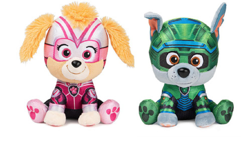 Gund Paw Patrol The Mighty Movie Plush Bundle of 2, 6 Inch Skye and Rocky