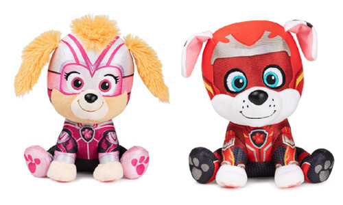Gund Paw Patrol The Mighty Movie Plush Bundle of 2, 6 Inch Skye and Marshall